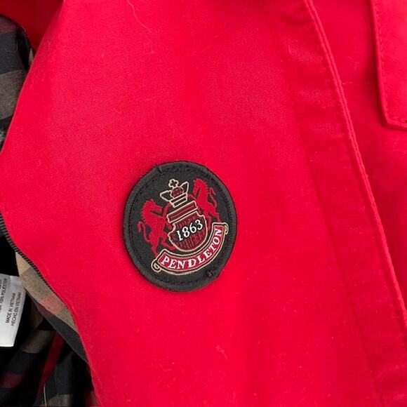 Pendleton Womens S Waterproof Belted Trench Jacket Red Longline Plaid Lined - Picture 12 of 13